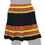 Mojeska Women's Multi Exotic Pattern Crinkle Mini Skirt Beach Summer Casual Wear