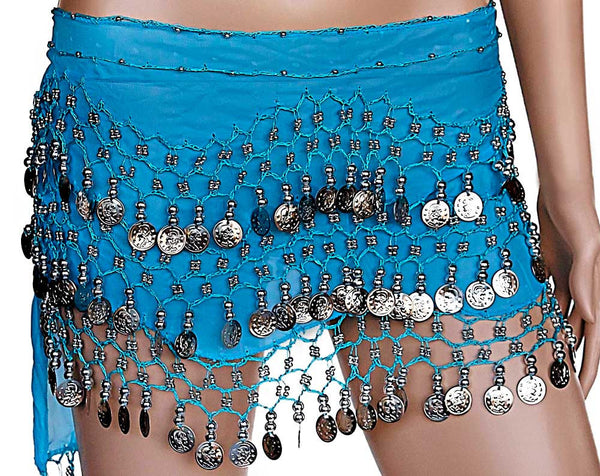 Belly Dance Skirt, Coin Bra, & Coin Belt Costume Set