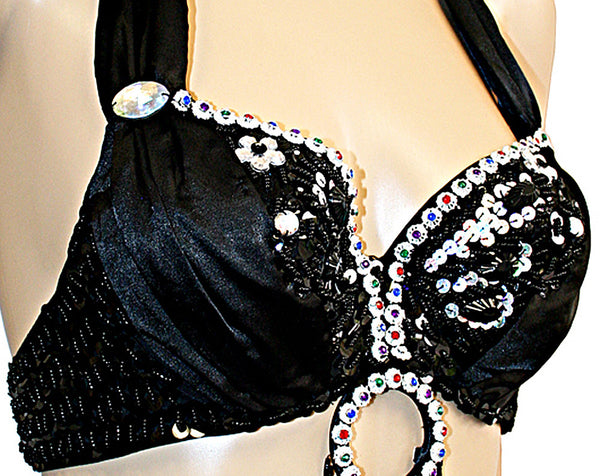 Camisole Sequin Belly Dance Sequin Butterfly Bra Costume Lace-Up Top - The  Little Connection