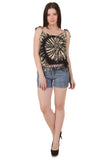 Women's Tie Dye Spaghetti Strap Tank Top with Fringes