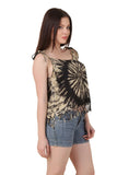 Women's Tie Dye Spaghetti Strap Tank Top with Fringes
