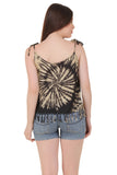 Women's Tie Dye Spaghetti Strap Tank Top with Fringes