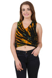 Tie Dye Sleeveless Back Cut Short Tank Top