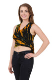 Tie Dye Sleeveless Back Cut Short Tank Top