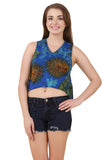Tie Dye Sleeveless Back Cut Short Tank Top