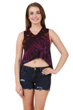 Tie Dye Sleeveless Back Cut Short Tank Top