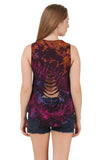 Tie Dye Sleeveless Back Cut Short Tank Top