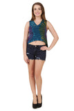 Tie Dye Sleeveless Back Cut Short Tank Top