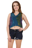 Tie Dye Sleeveless Back Cut Short Tank Top