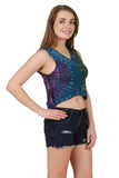 Tie Dye Sleeveless Back Cut Short Tank Top