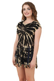 Women's Custom Tie Dye, Fringe Dress, Round neck