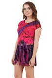 Women's Custom Tie Dye, Fringe Dress, Round neck