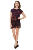 Women's Custom Tie Dye, Fringe Dress, Round neck