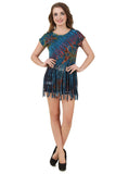 Women's Custom Tie Dye, Fringe Dress, Round neck