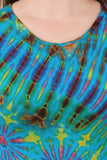 Women's Custom Tie Dye, Fringe Dress, Round neck