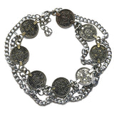 Belly Dance Bohemian Gypsy Hippie Anklet Foot Wrist Jewelry Dangling Coin