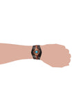 Hipster style Leather Wristband with Turquoise accent and flower design