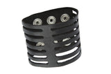 Punk Style Genuine Leather Cuff Bracelet with Ventilated Design