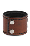Retro style Fashion Geniune leather Brown Wristband in Braided design
