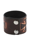 Punk fashion Geniune Leather Cuff Bracelet with Victorian Cross Design