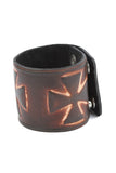 Punk fashion Geniune Leather Cuff Bracelet with Victorian Cross Design