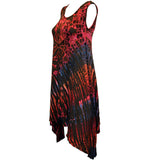 Women's Boho Tie Dye Long Tank Top Cover Up Dress