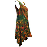 Women's Boho Tie Dye Long Tank Top Cover Up Dress