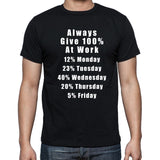 Always Give 100% at Work  T-shirt Funny Shirts
