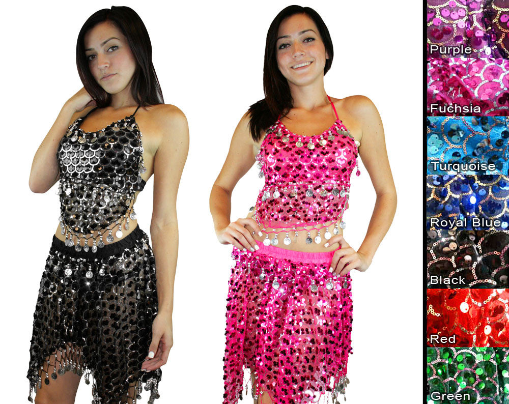 sequin belly dance top