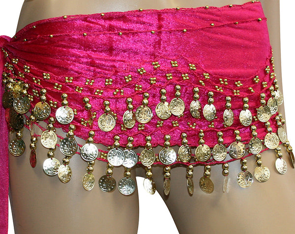 Coin Belly Dance Hip Scarves Costume Sash Skirts with Velvet – Jon's ...