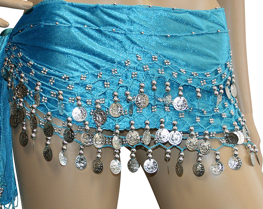 Coin Belly Dance Hip Scarves Costume Sash Skirts with Velvet – Jon's ...
