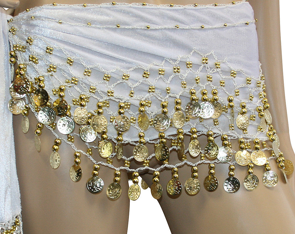 Coin Belly Dance Hip Scarves Costume Sash Skirts with Velvet – Jon's ...