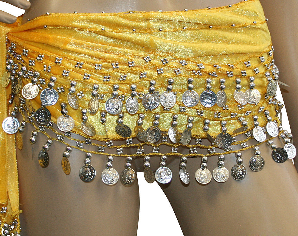 Coin Belly Dance Hip Scarves Costume Sash Skirts with Velvet – Jon's ...