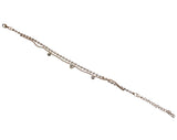 Silver & Gold Chain Anklet w/ Clear Gems