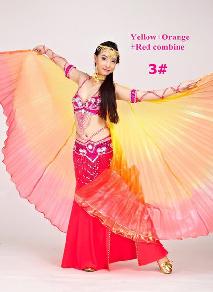 Rainbow Tie Dye Isis Wings Belly Dance Halloween Costumes