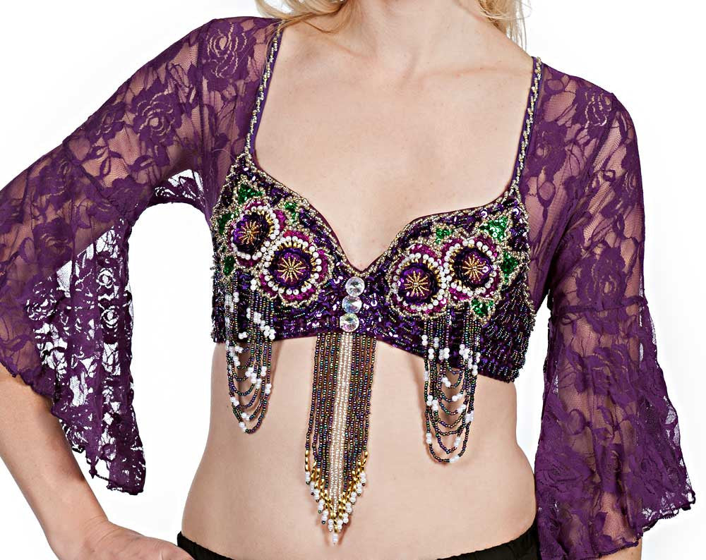 Exotic Floral Embellished Sequin Bra Top, Belly Dance, Halloween Costu –  Jon's Imports Inc
