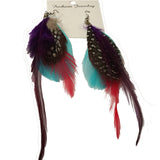 Women's Fashion Natural Feather Earrings Boho Jewelry Lot of 100 (Assorted colors/styles)
