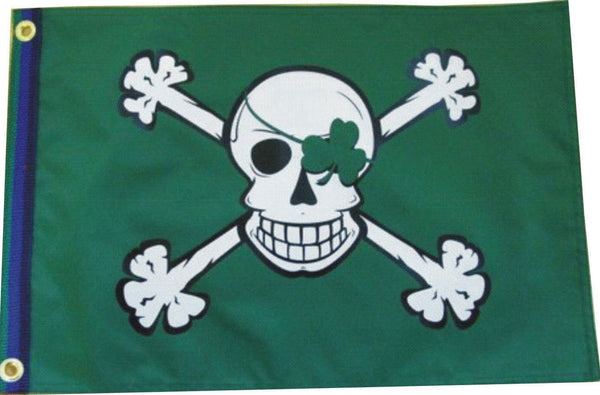 Blarney Bones Shamrock Patch 12"x 18" Pirate Flag