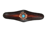 Hipster style Leather Wristband with Turquoise accent and flower design