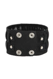 Punk Style Genuine leather wrist band with horizontal braided design