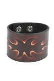 Punk fashion Geniune Leather Wristband with flame pattern