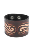 Punk Rock fashion Leather cuffs with dual flame pattern