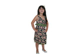 f Little Gugu Kids Girls - Black & Green Floral Dress
