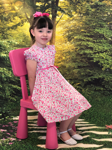 Little Girl Pink Floral Summer Dress