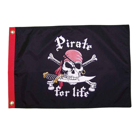 Pirate for Life Jolly Roger 12 by 18-Inch Flag